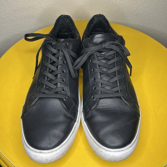 Thursday Premier Everyday Shoes Men's 12 Black White Leather Low Top Sneakers - Picture 5 of 14